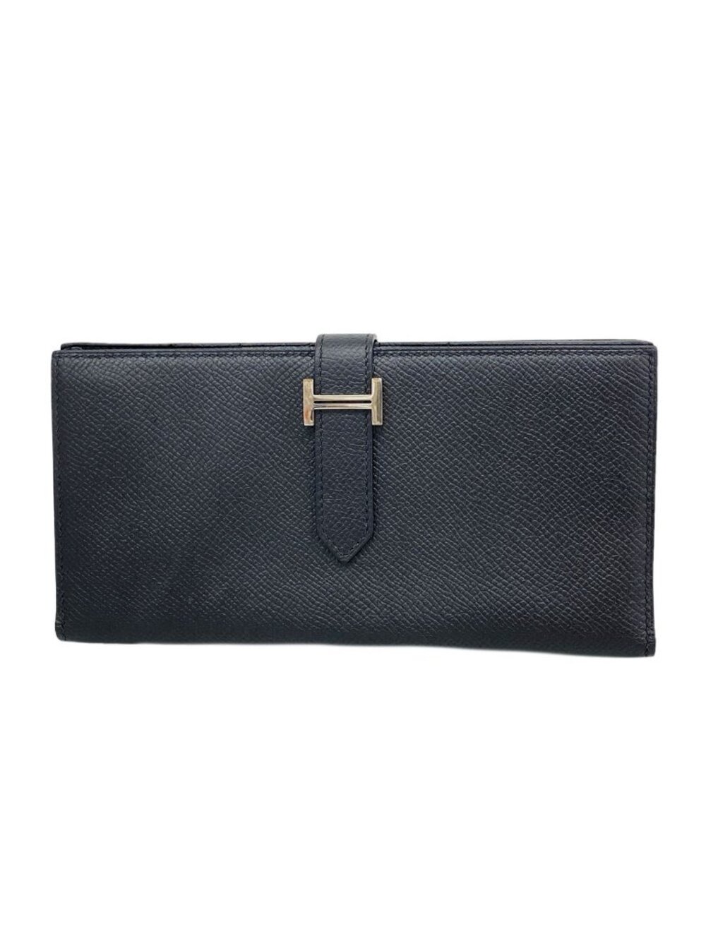 Hermes Wallet Bearn Soufflet Veau Epsom Black Silver